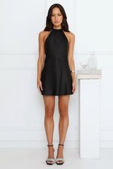 Silk Theory Satin Halter Mini Dress