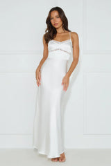 Nobody But You Satin Maxi Dress White