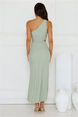 Style Capital One Shoulder Mesh Maxi Dress