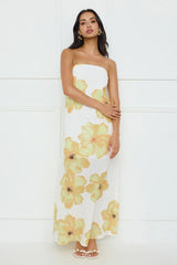 Sunlight’S Embrace Strapless Maxi Dress