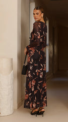 Koah Long Sleeve Maxi Dress - Flower Print
