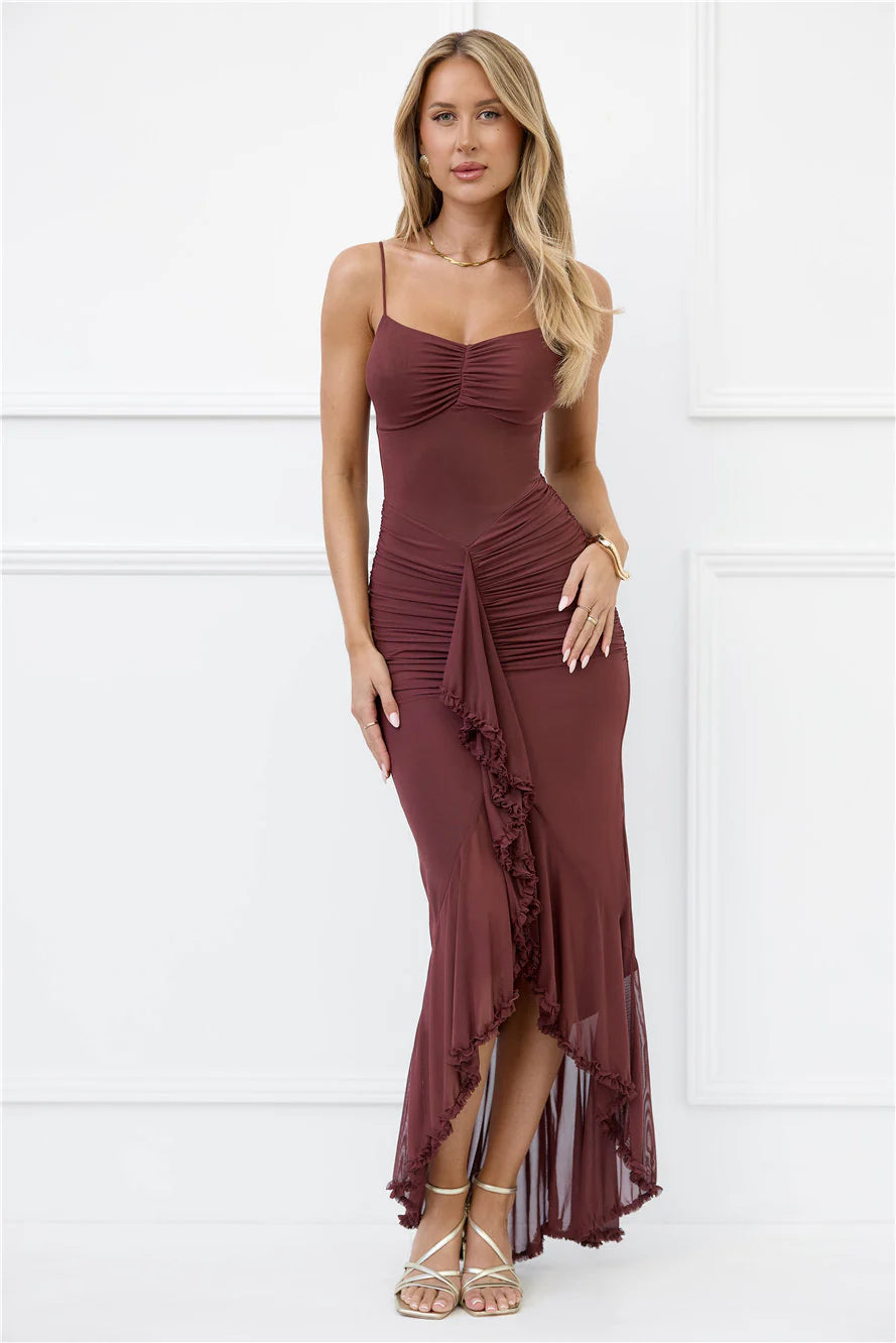 Shimmer In The Dark Mesh Maxi Dress