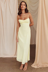 Nerida Twist Back Maxi Dress Lemon