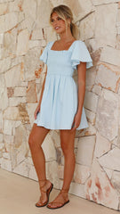 Molly Mini Dress - Sky Blue