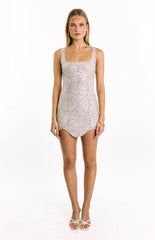 Jayda Silver Sequin Party Mini Dress