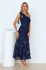 Glossy Girl One Shoulder Mesh Maxi Dress