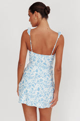 Sorbet A Line Mini Dress Blue